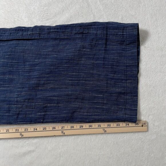 Athleta Cabo Linen Textured Wide Leg Pants Sz 10 Tall Blue Pull On Comfort - Picture 11 of 12